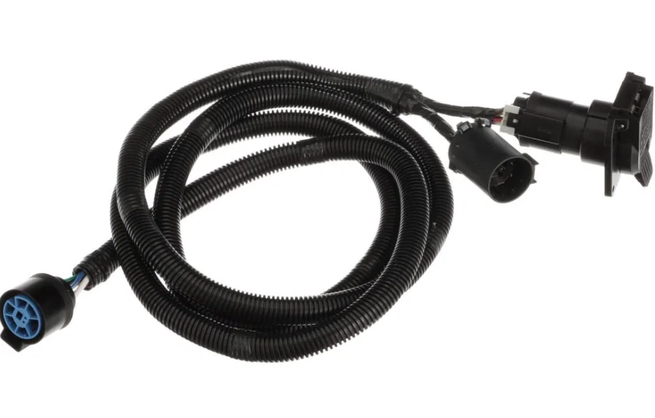 10-112V – POLLAK Trailer Wiring Connector, Vehicle End Two 7 Way RV Blade 2 Female And 1 Male Round Connector Black